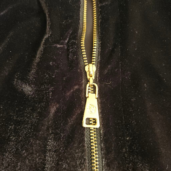 Spartina 449 Nora Half Zip Black Velour Long Sleeve Dress Womens Medium - Picture 2 of 6